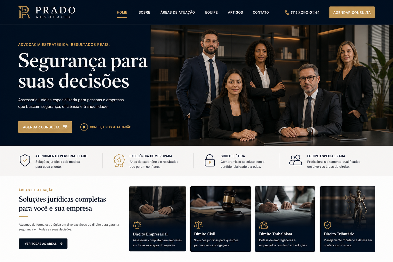 Modelo completo de site para Advocacia